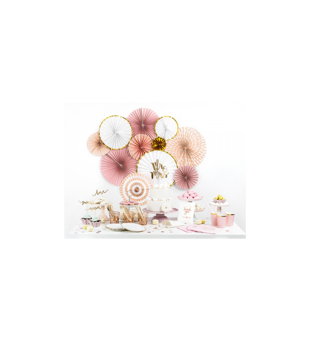 Závěsné rozety - růžový multicolor (3 ks)