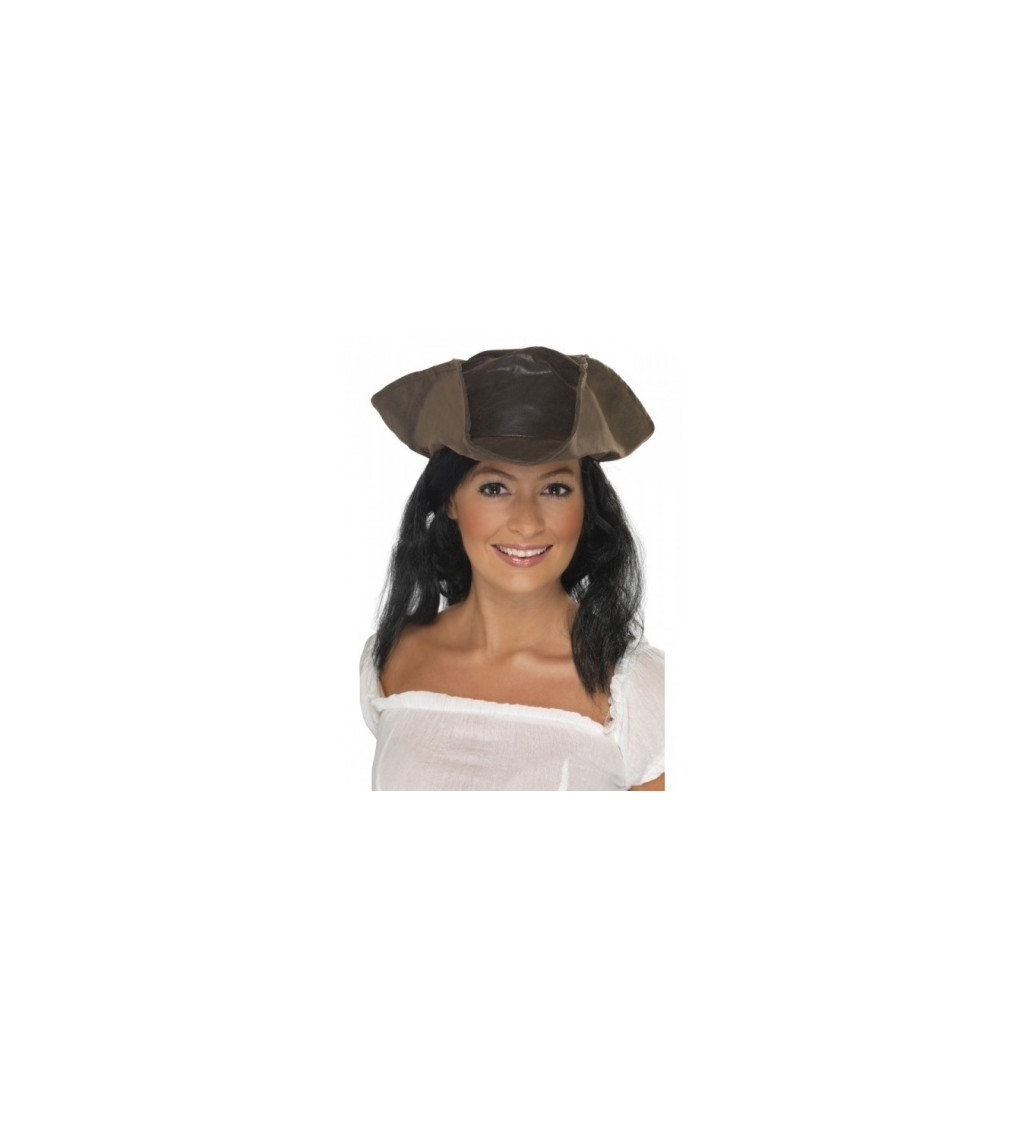 Pirátský klobouk - trojhranný s vlasy II