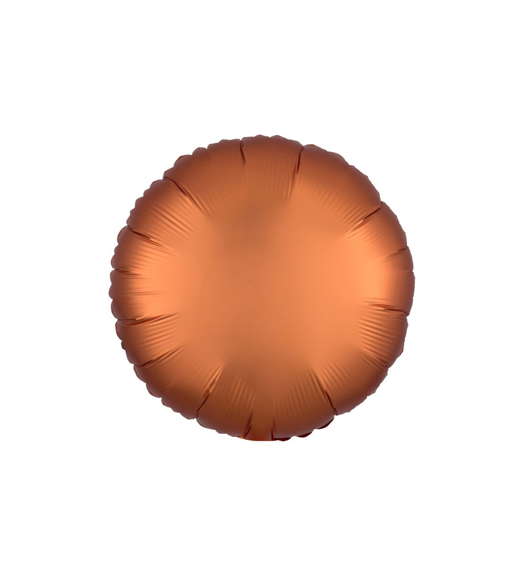 Kulatý sametový fóliový balónek oranžový