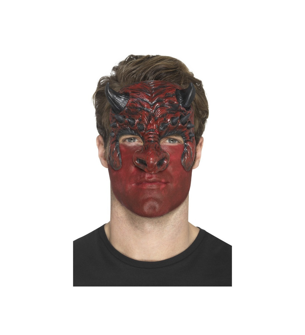 Nalepovací maska ďábla půlobličejová