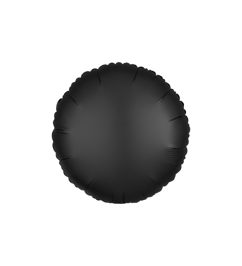 Kulatý sametový fóliový balónek černý