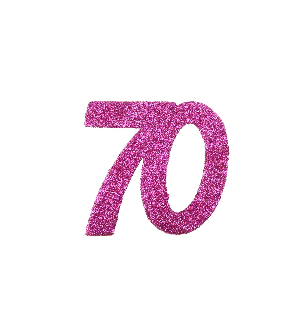 Růžové glitter konfety 70