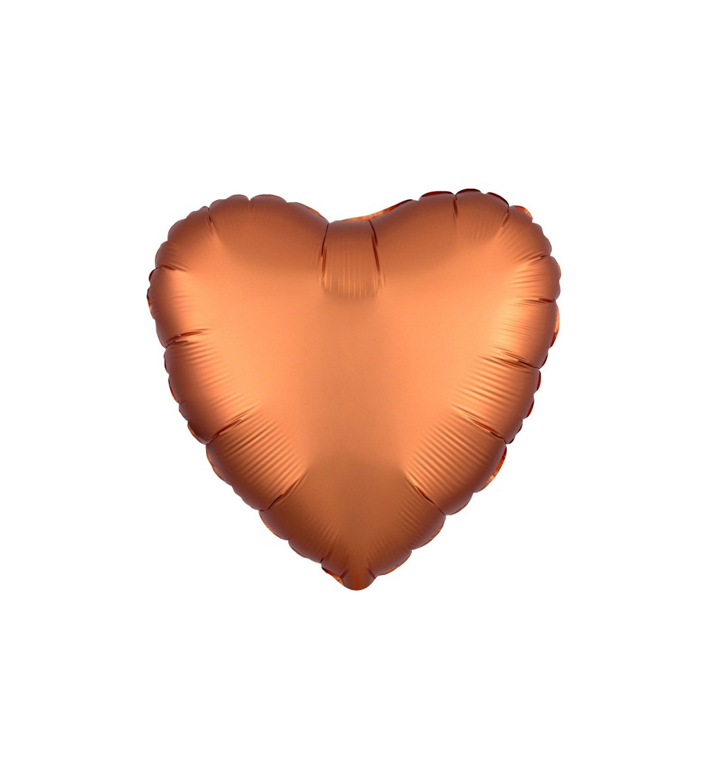 Sametový fóliový balónek Oranžové srdce