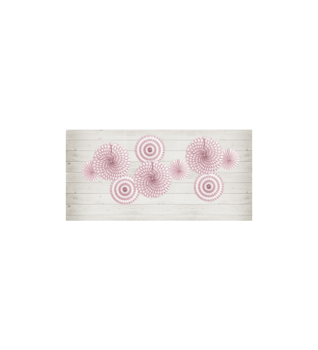 Závěsná rozeta - puntíky a pruhy, růžová