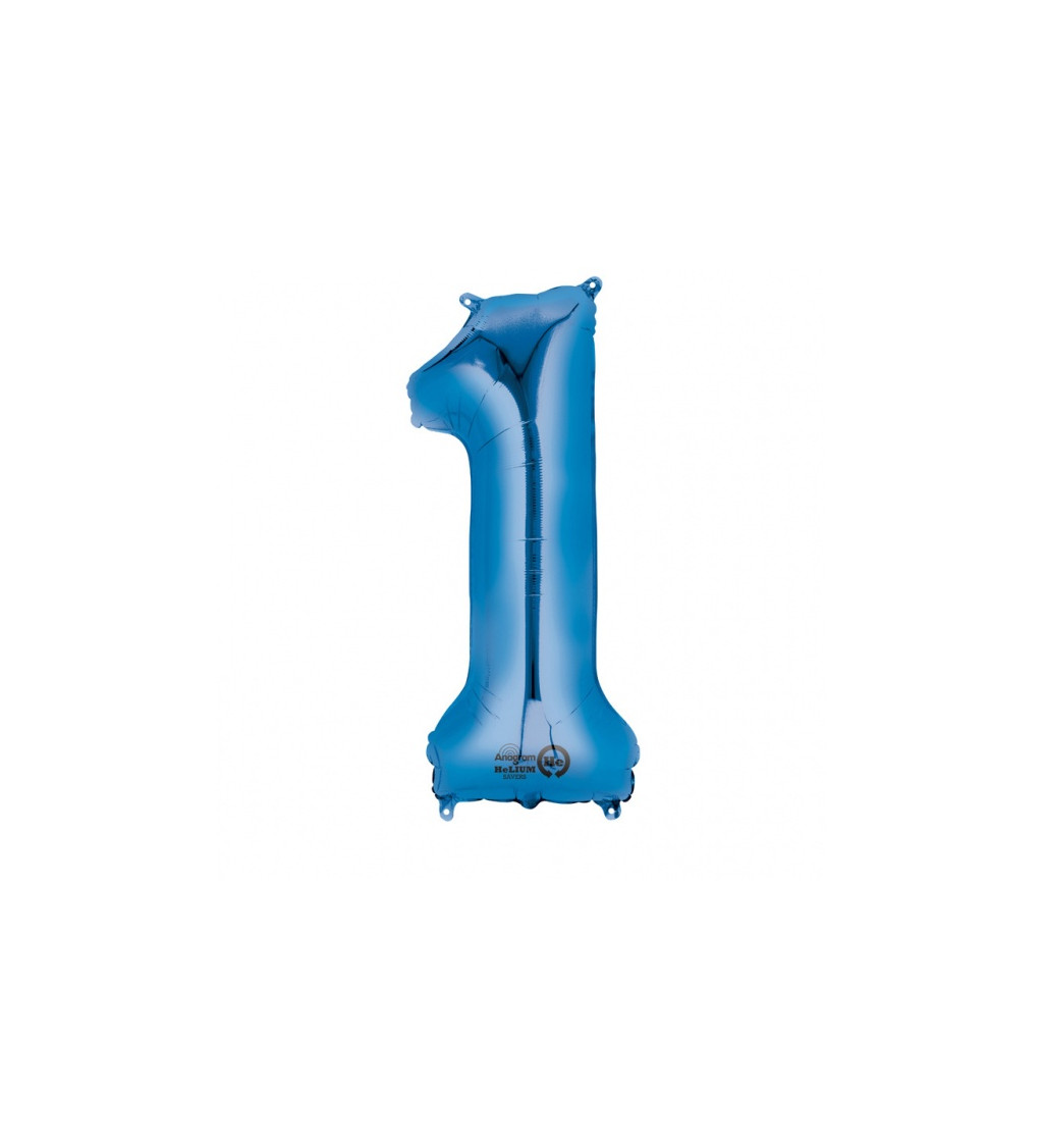 Modrá jednička fóliový balónek