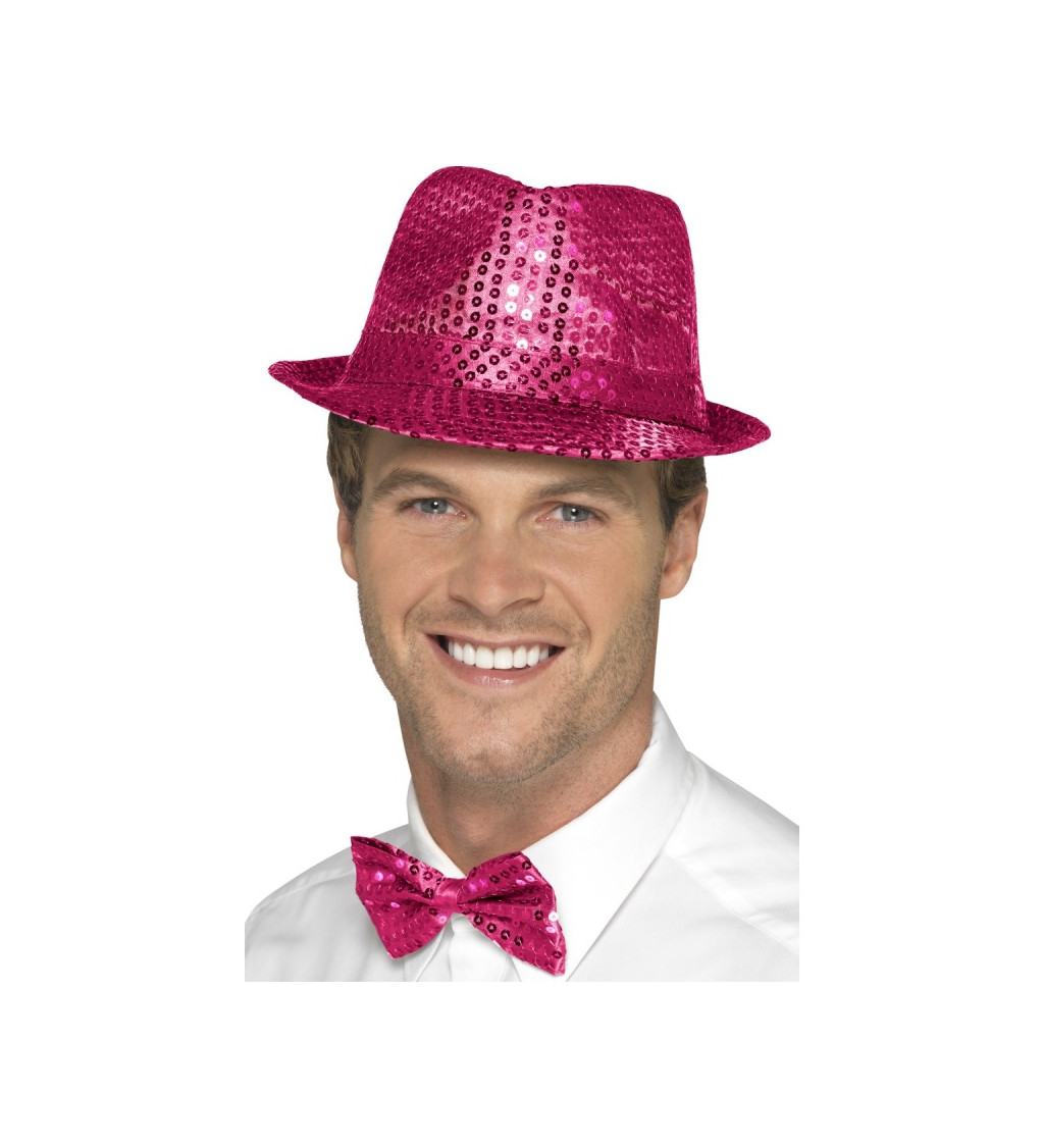 Růžový glitter klobouk