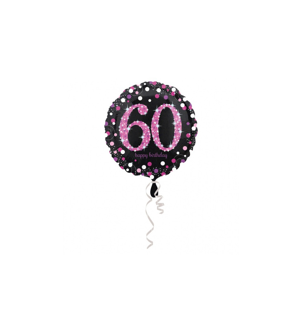 Kulatý růžový fóliový balónek 60