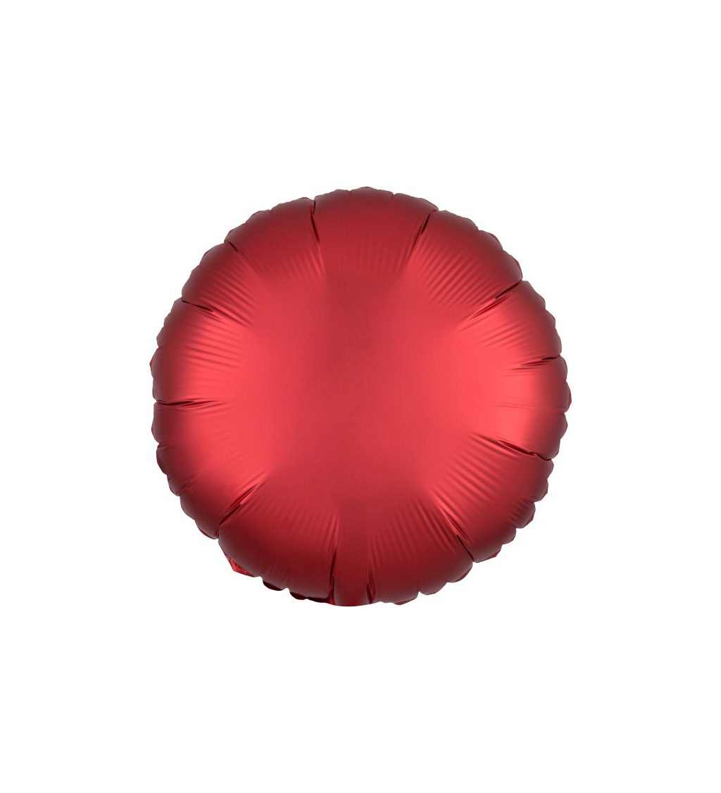 Kulatý sametový fóliový balónek červený