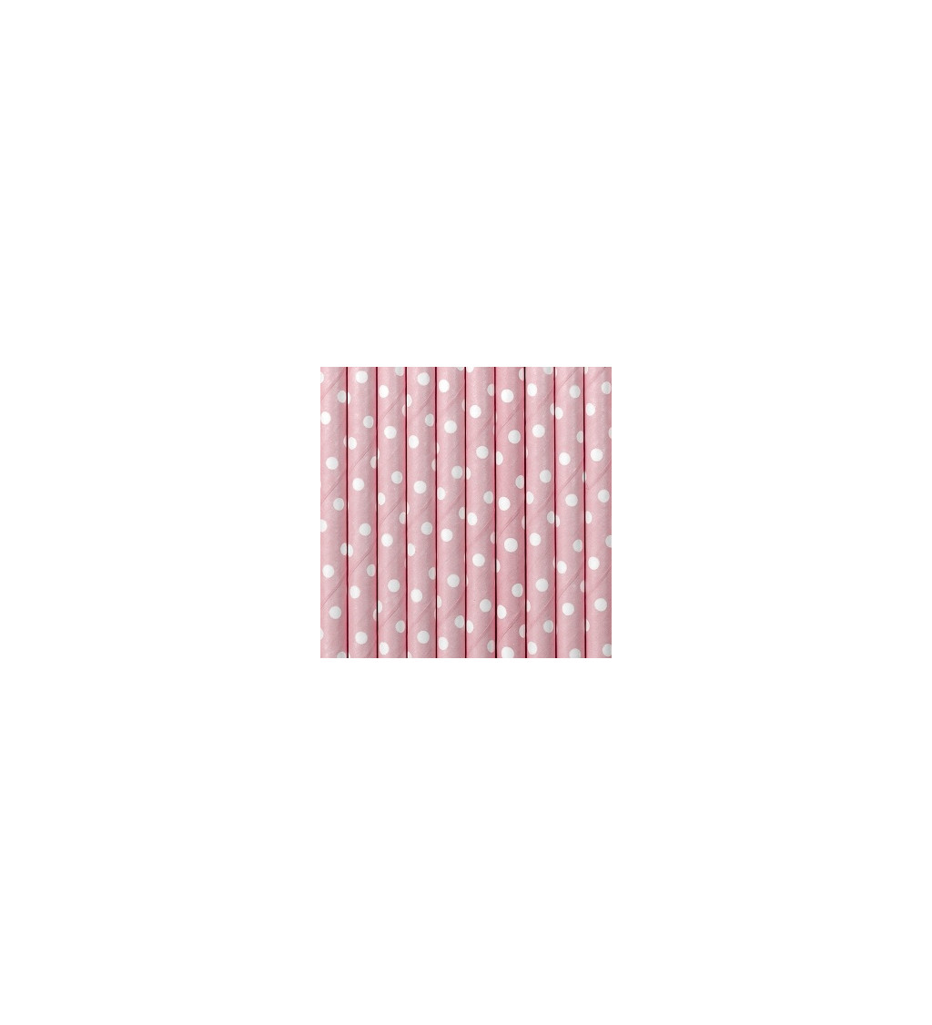 Papírová brčka světle růžová