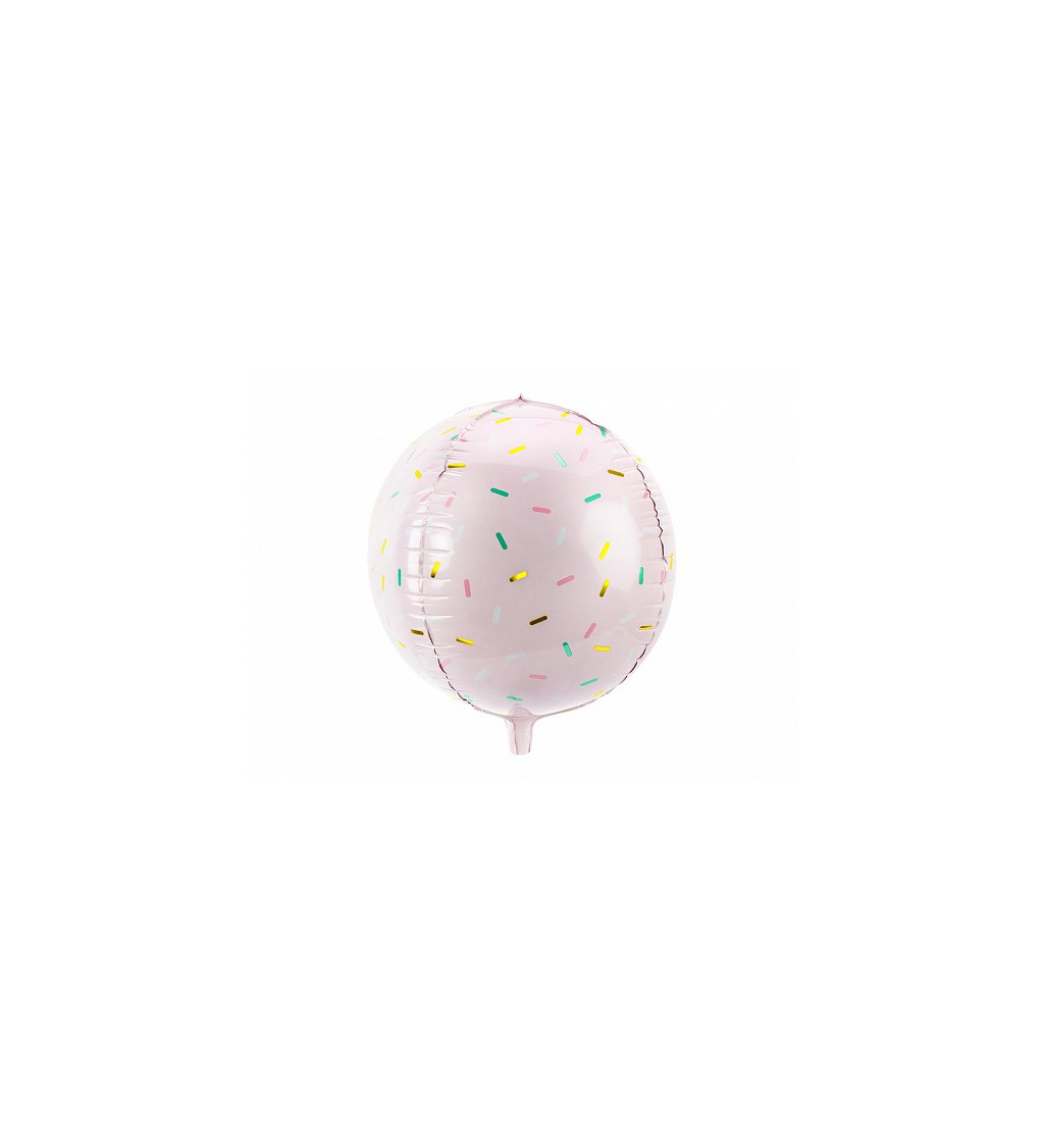 Fóliový balónek - barevné proužky, růžový