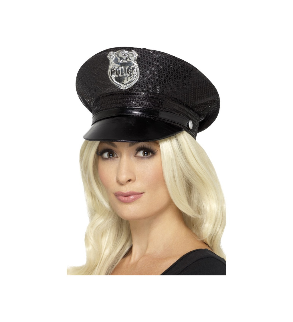 Policejní čepice s flitry