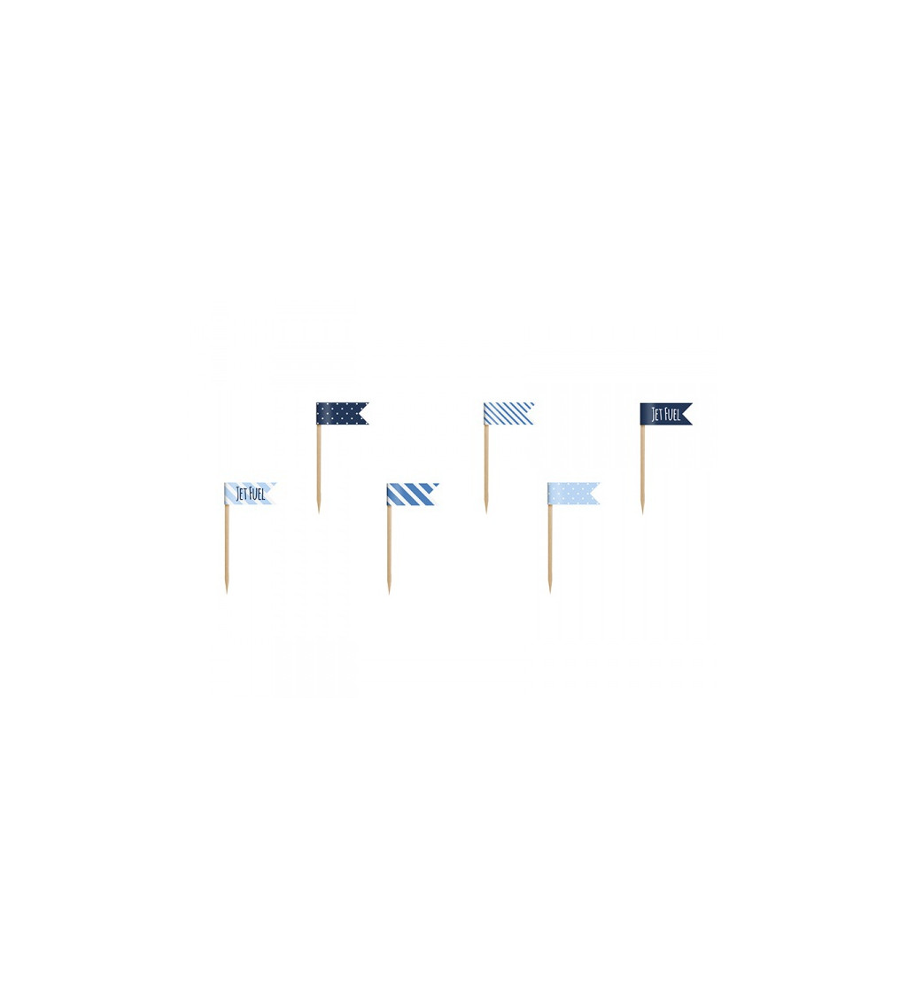 Zapichovátka - modré vlaječky (6 ks)