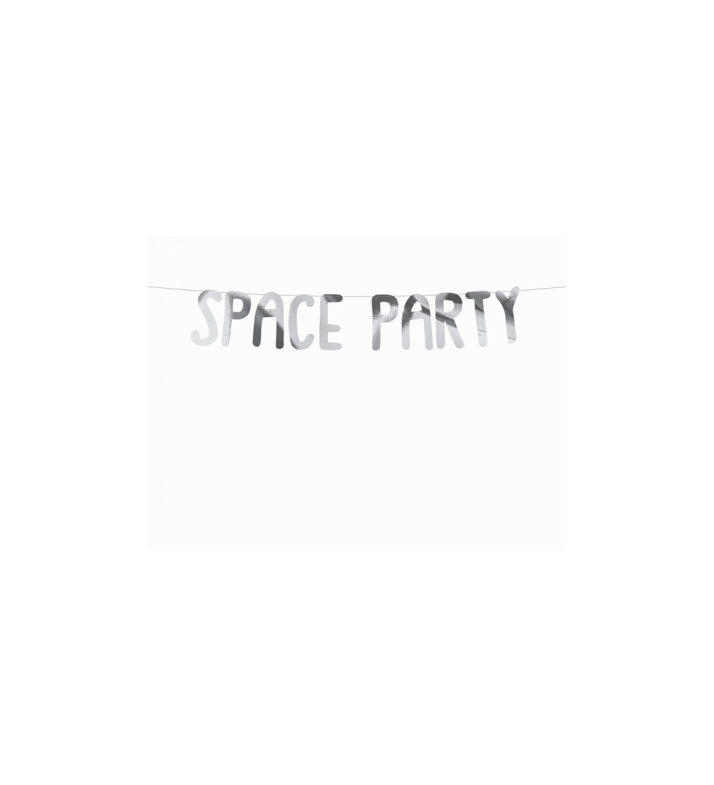 Girlanda - Space Party, stříbrná