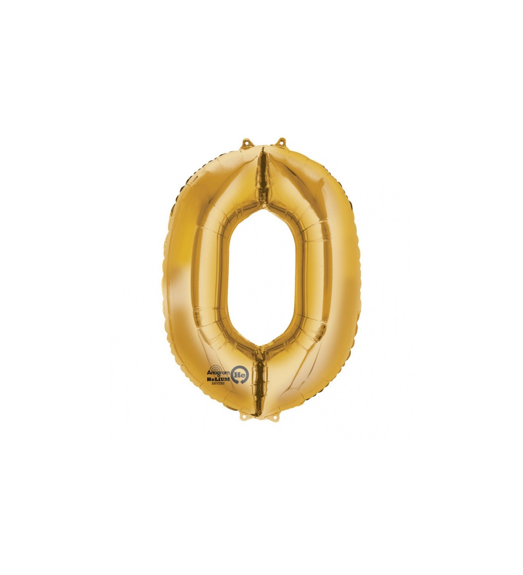 Fóliový zlatý balónek " 0 "