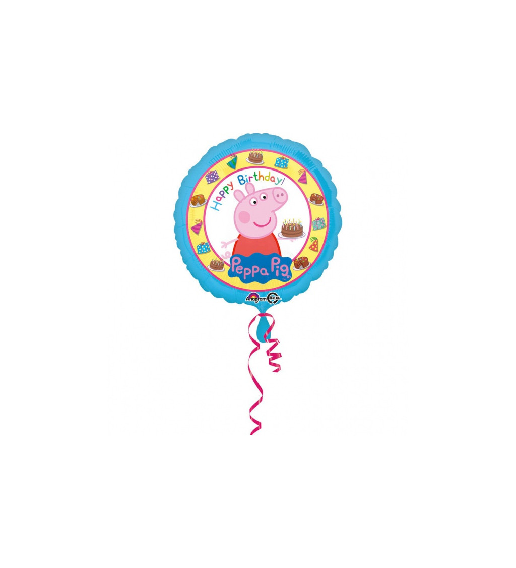 Fóliový narozeninový balónek Prasátko Pepa