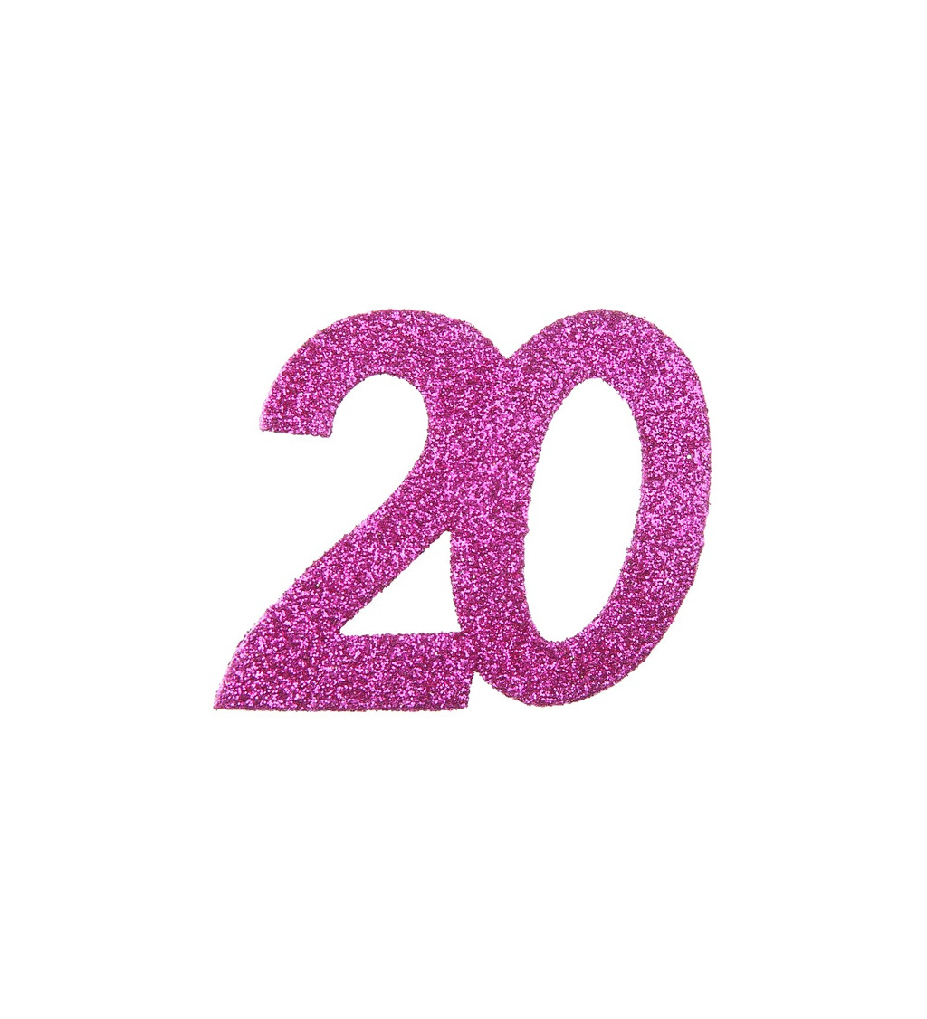 Růžové glitter konfety 20