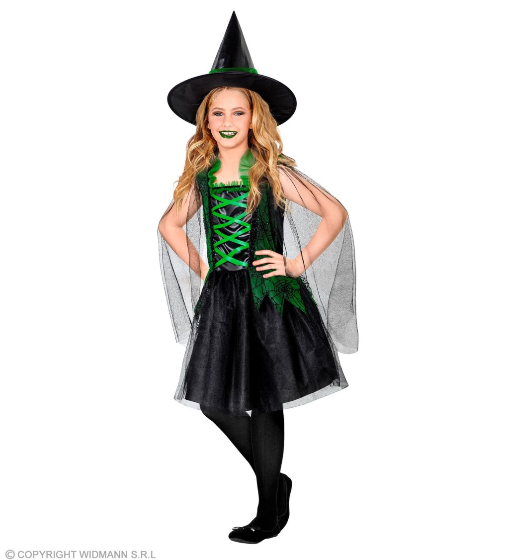 Dětský kostým Malá Zelená čarodějnice