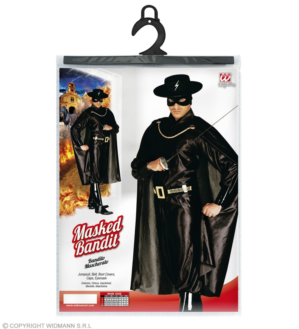 Pánský kostým Tajemný Zorro mstitel