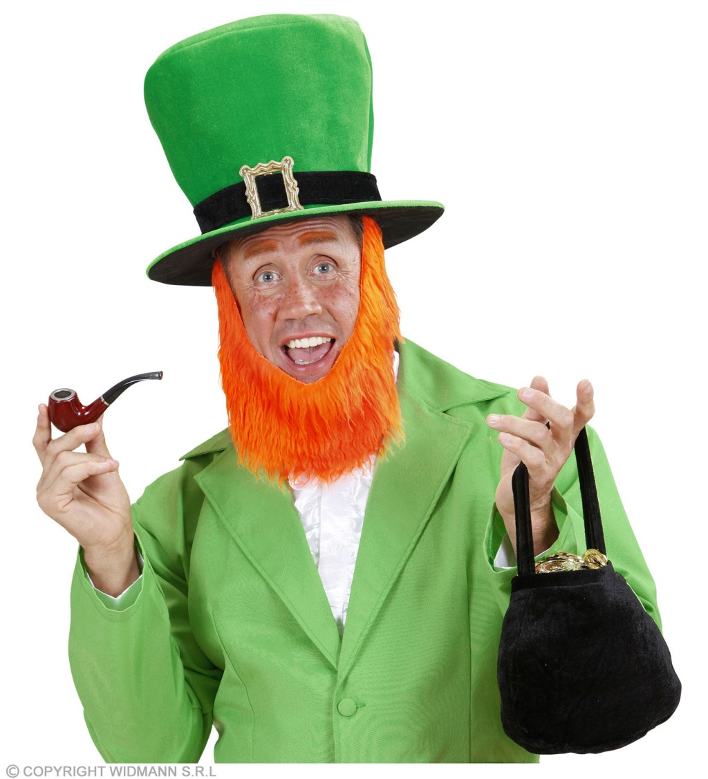 Zelený klobouk s vousy st. Patrick