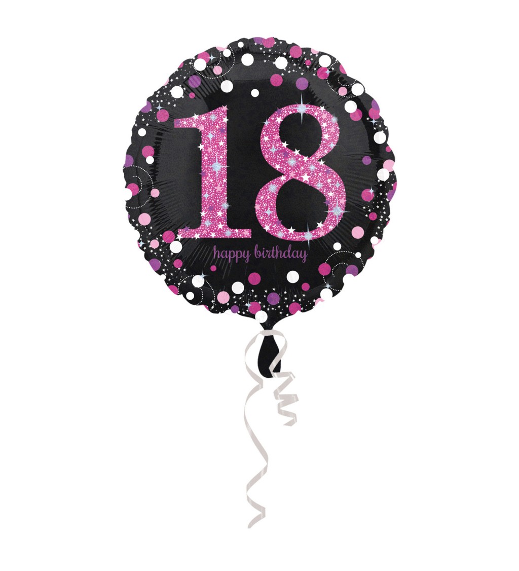 Kulatý růžový fóliový balónek 18