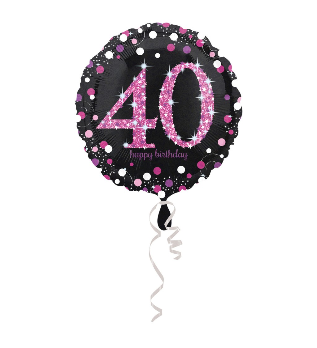 Kulatý růžový fóliový balónek 40