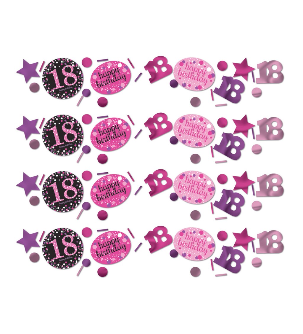 Narozeninové růžové konfety 18