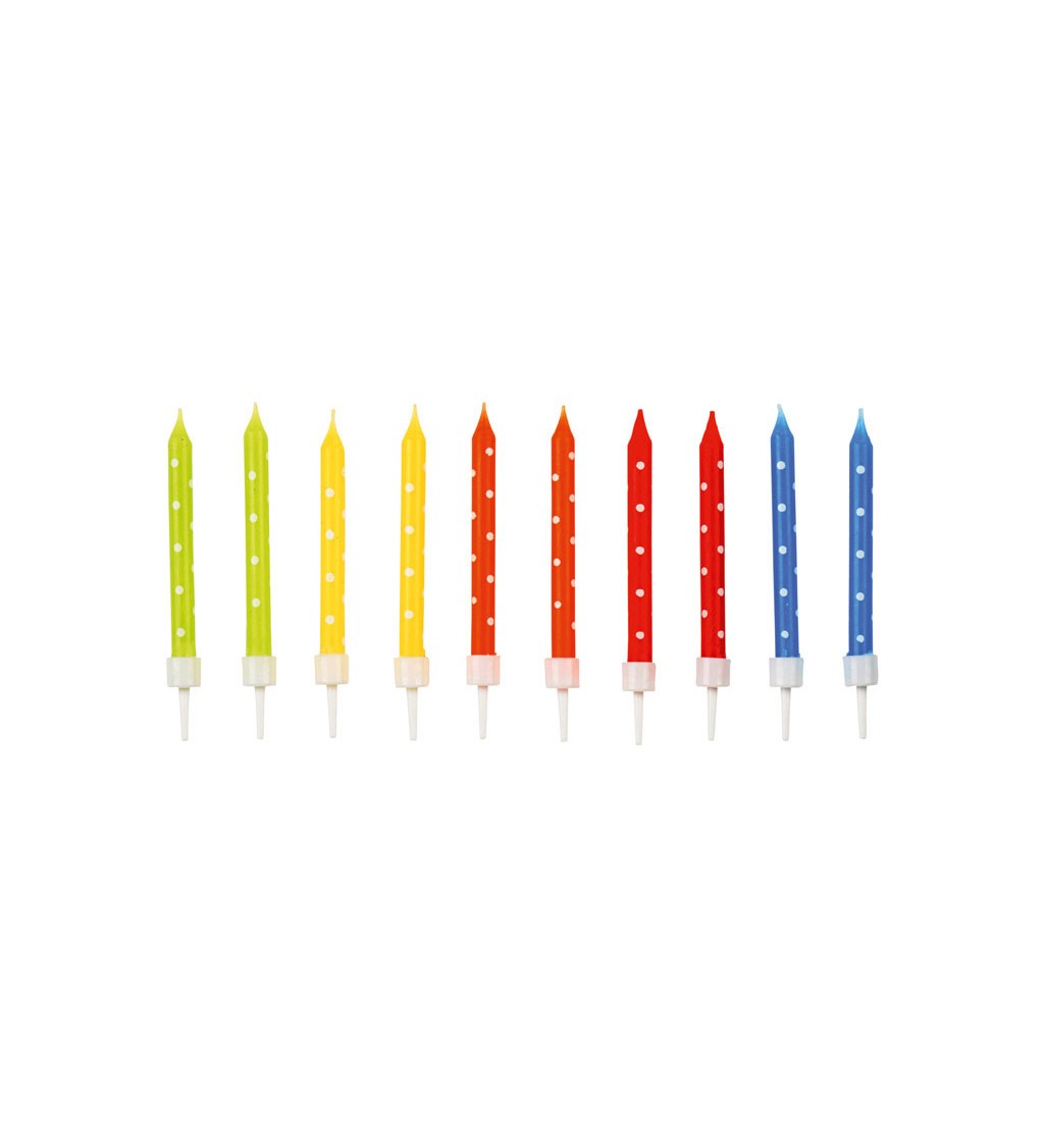 Svíčky - více barev s puntíky