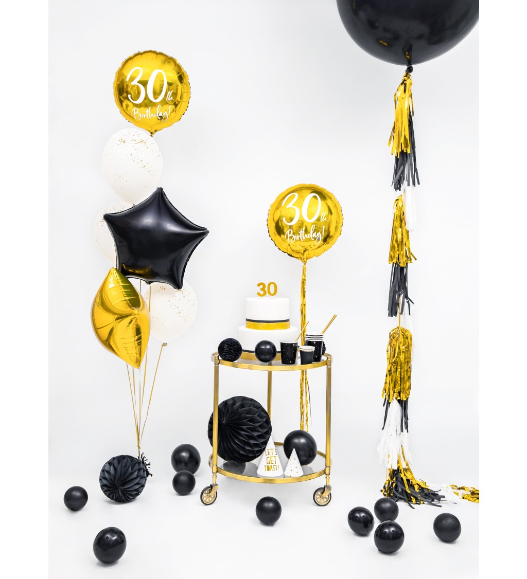 Fóliový balónek - 30th Birthday, zlatý