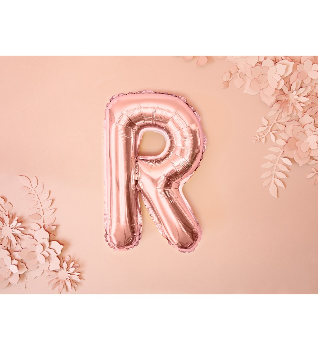 Fóliový balónek - písmeno R, rose gold