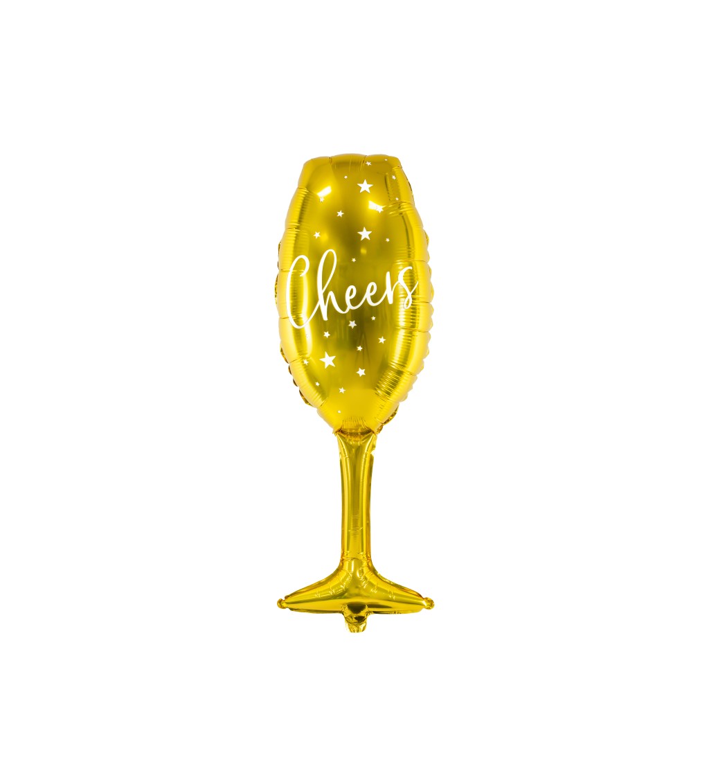 Zlatá sklenička fóliový balónek