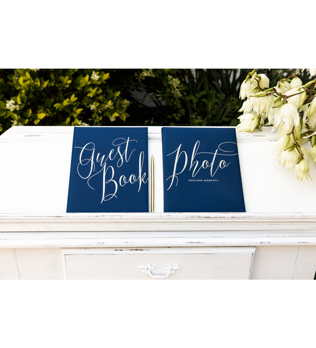Svatební kniha - Guest book, modrá