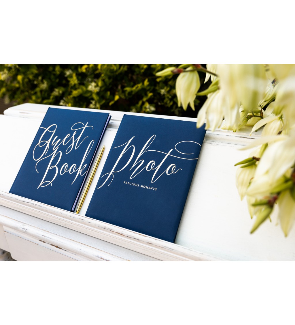 Svatební kniha - Guest book, modrá