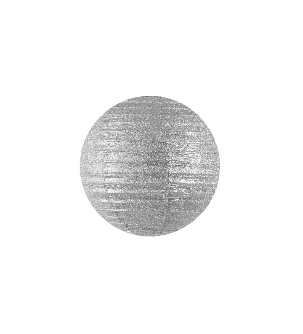 Stříbrný lampión se třpytkami (45 cm)