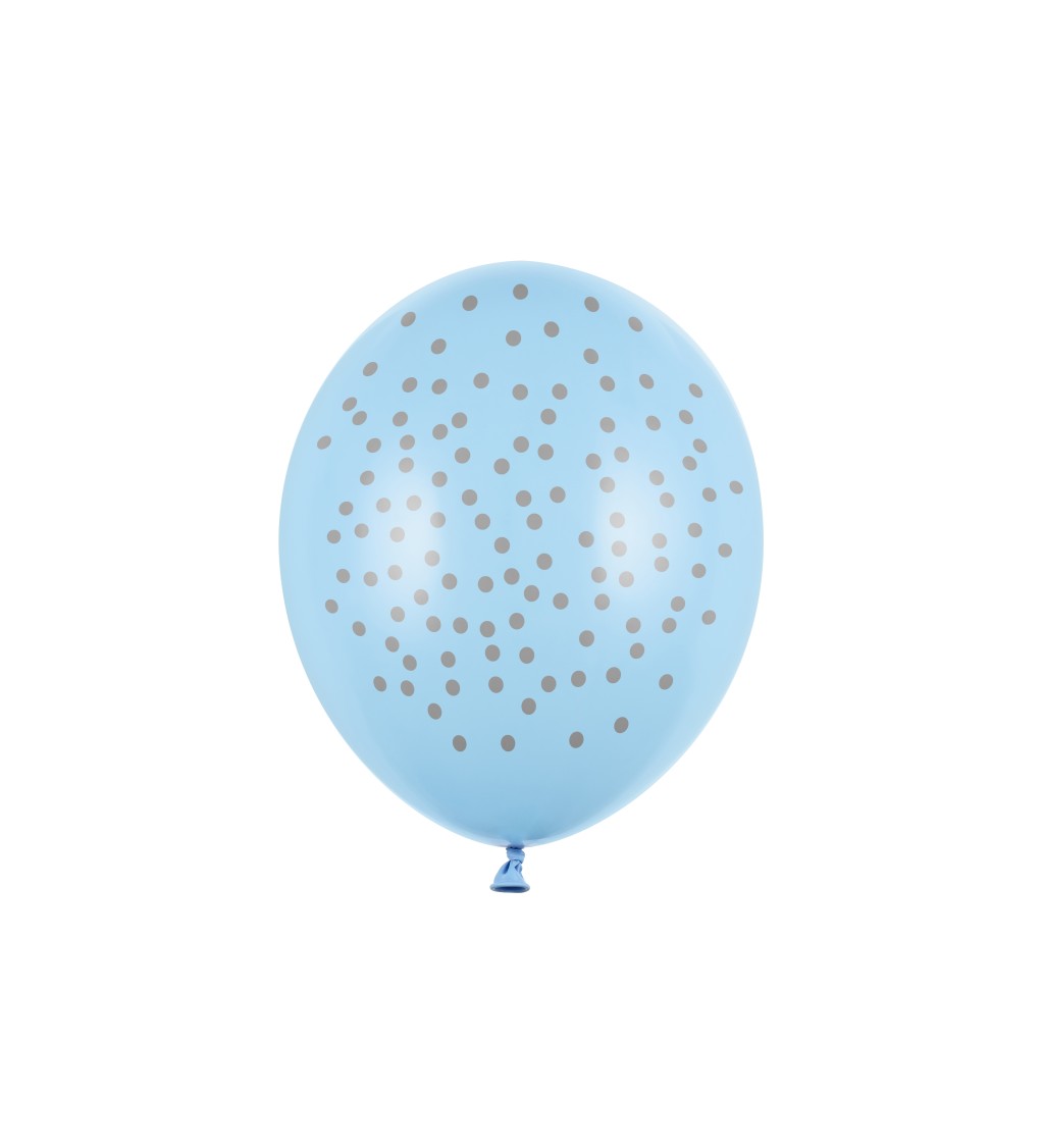 Pastelově modrý balónek s puntíky