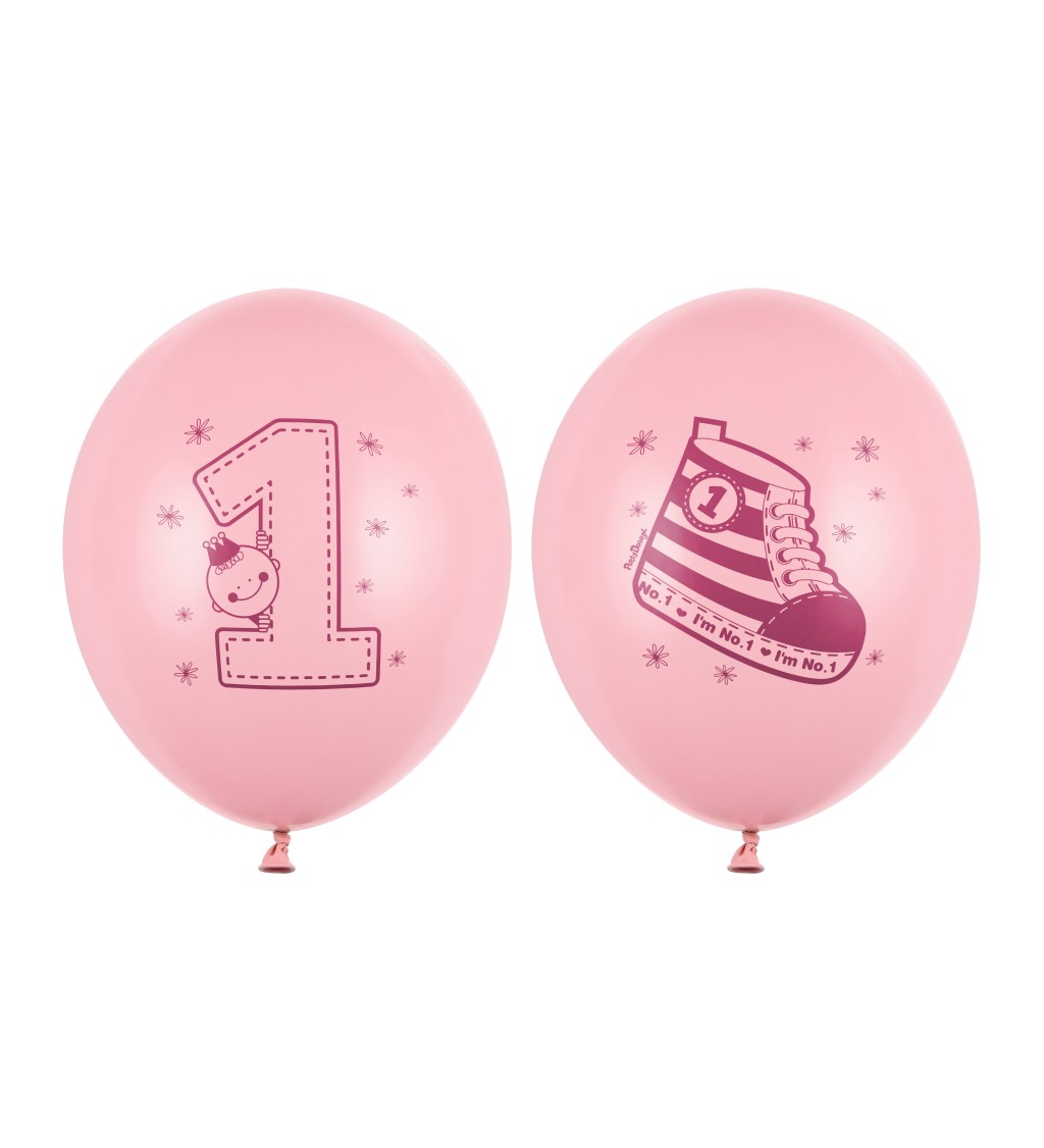 Balónky - teniska, růžové (6 ks)