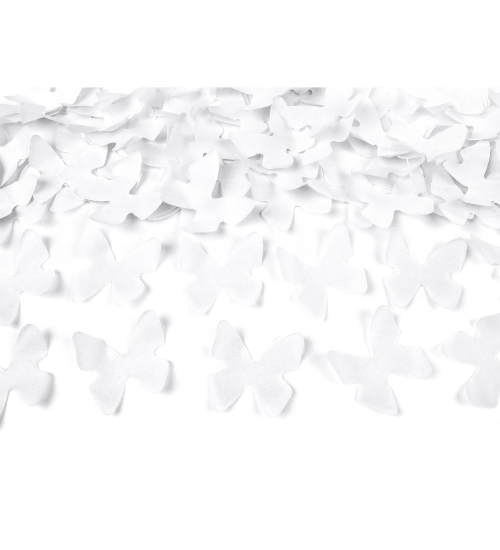 Vystřelovací konfety - bílí motýle