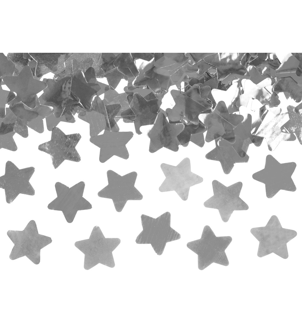 Bouchací konfety stříbrné hvězdy
