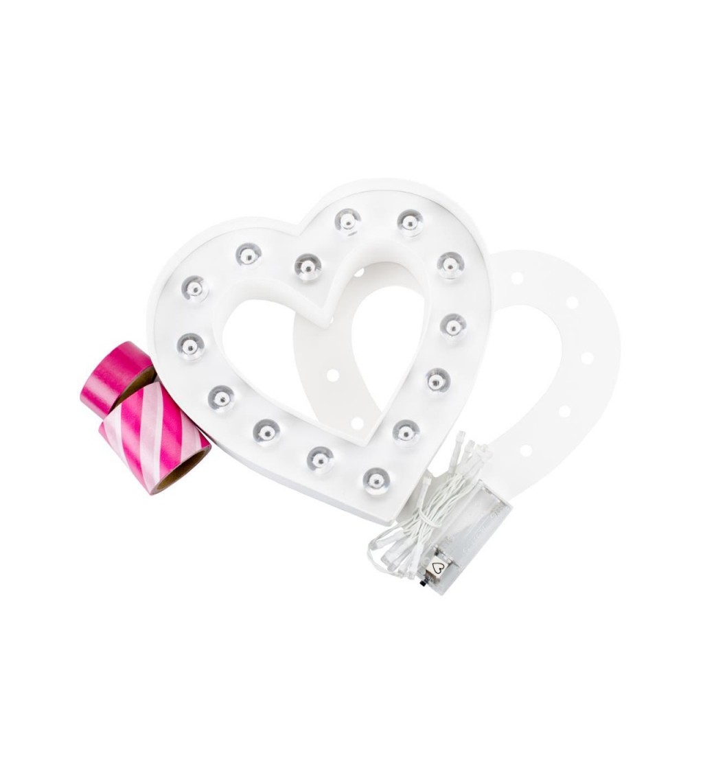 Svítící LED srdce bílé