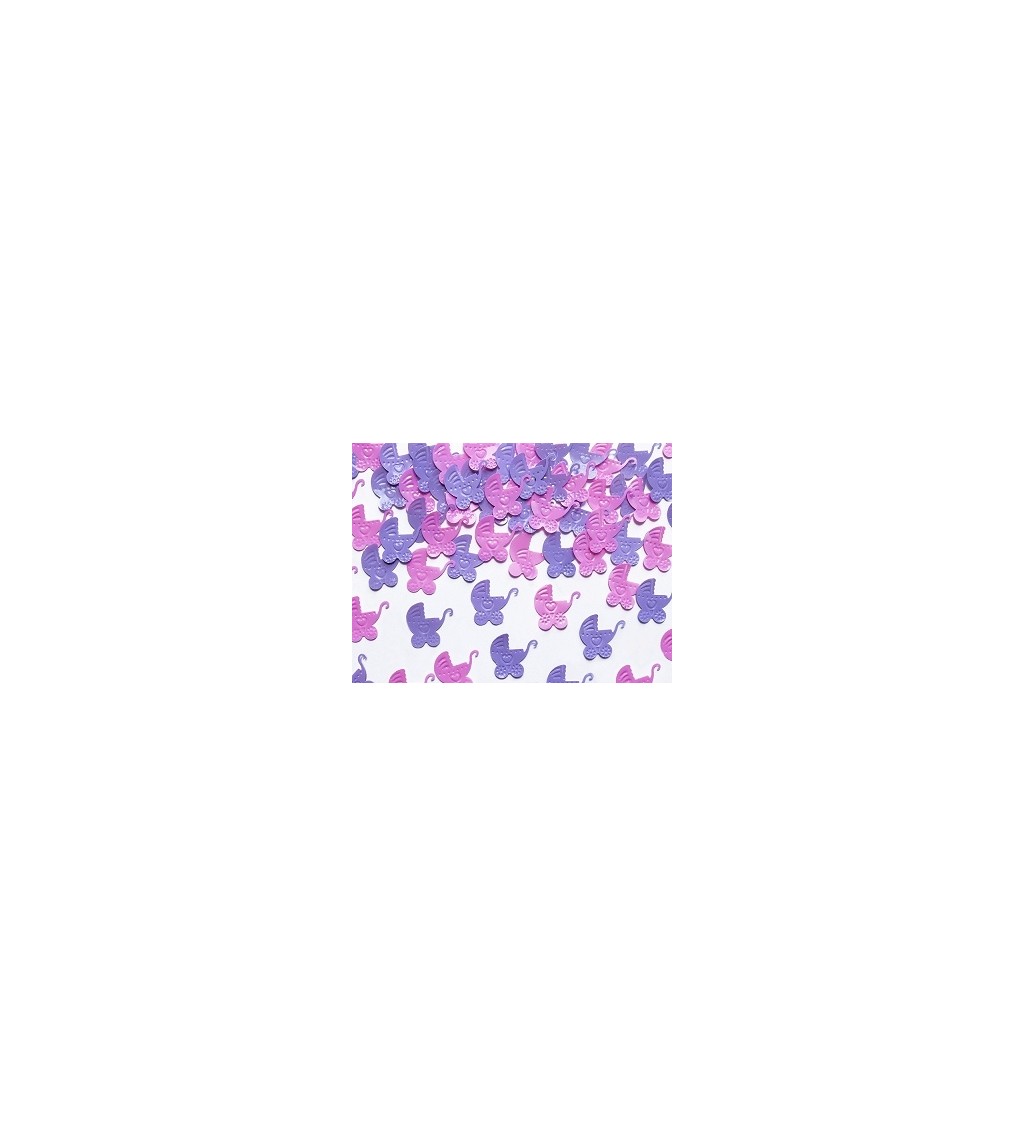 Konfety kočárek - růžovo-fialový 