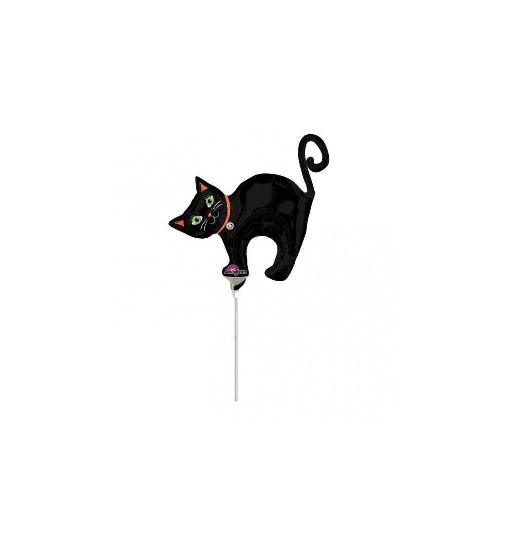Mini fóliový balónek černá kočka