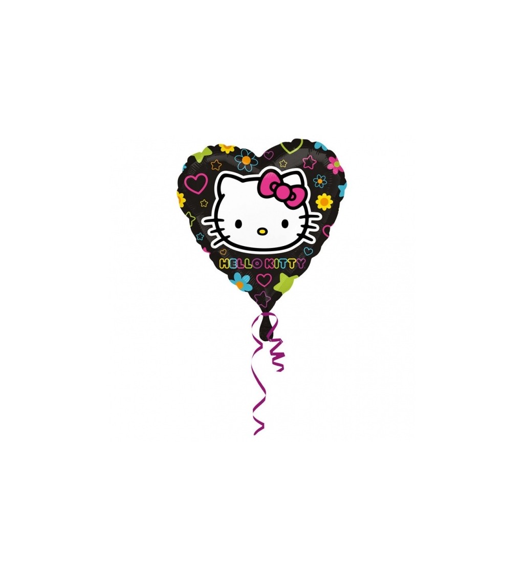 Fóliový balónek srdce Hello Kitty