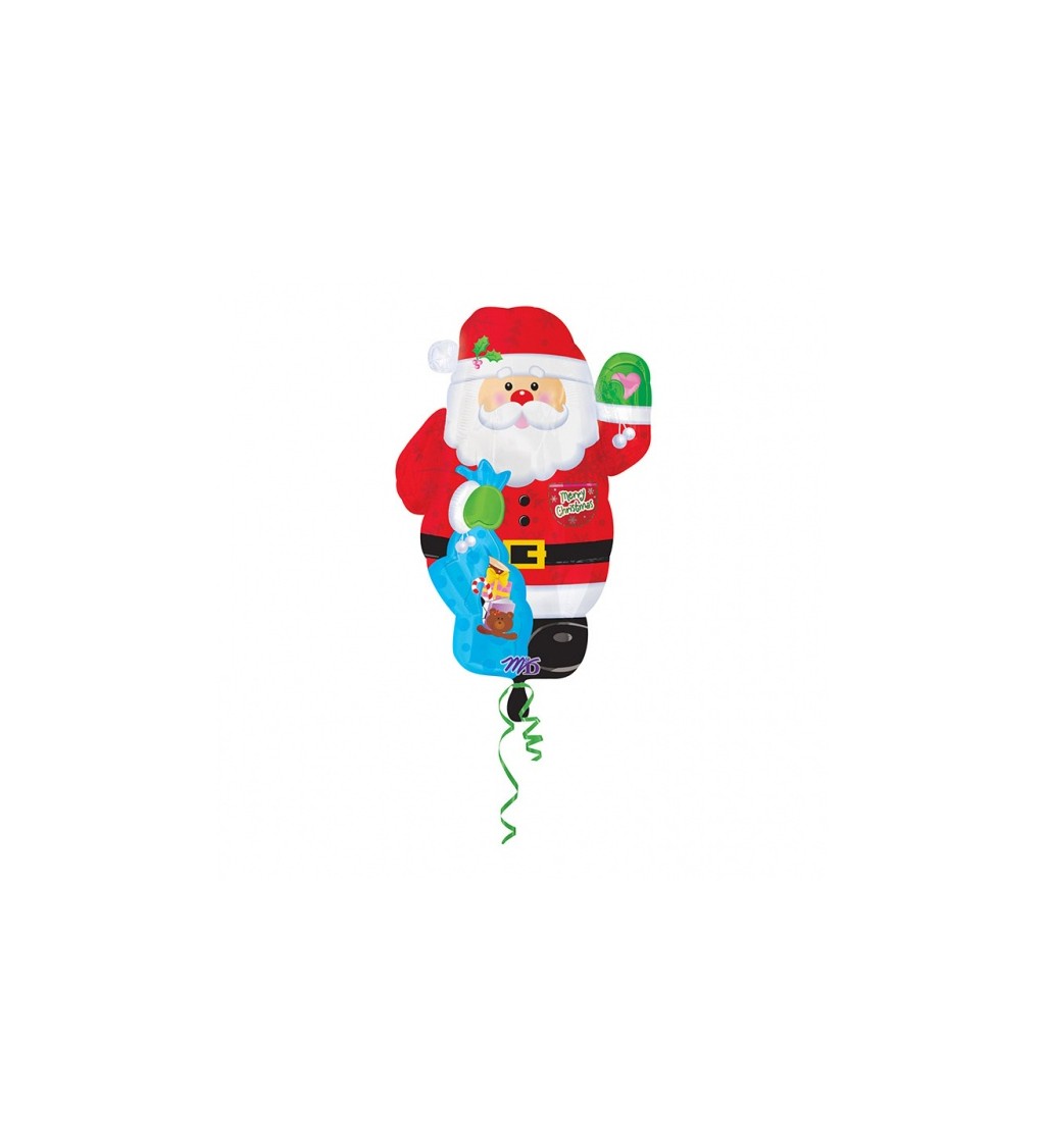 Santa s pytlem fóliový balónek