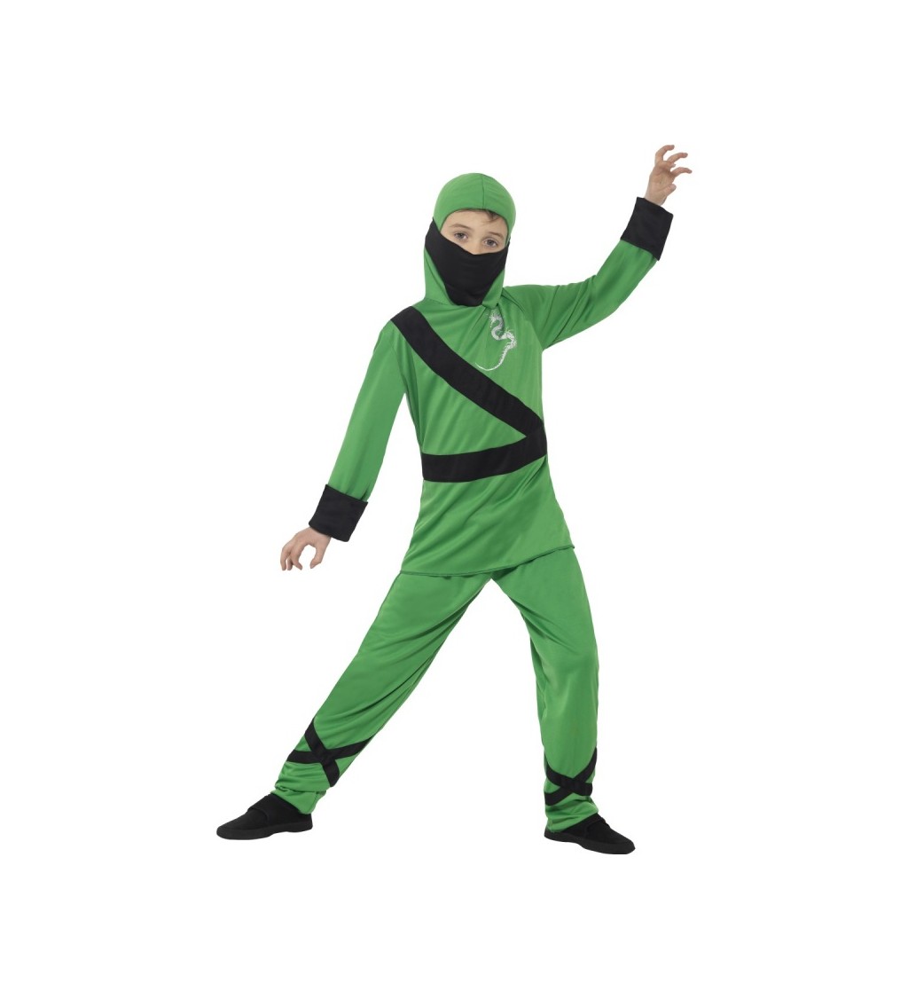 Dětský kostým Ninja - zelený