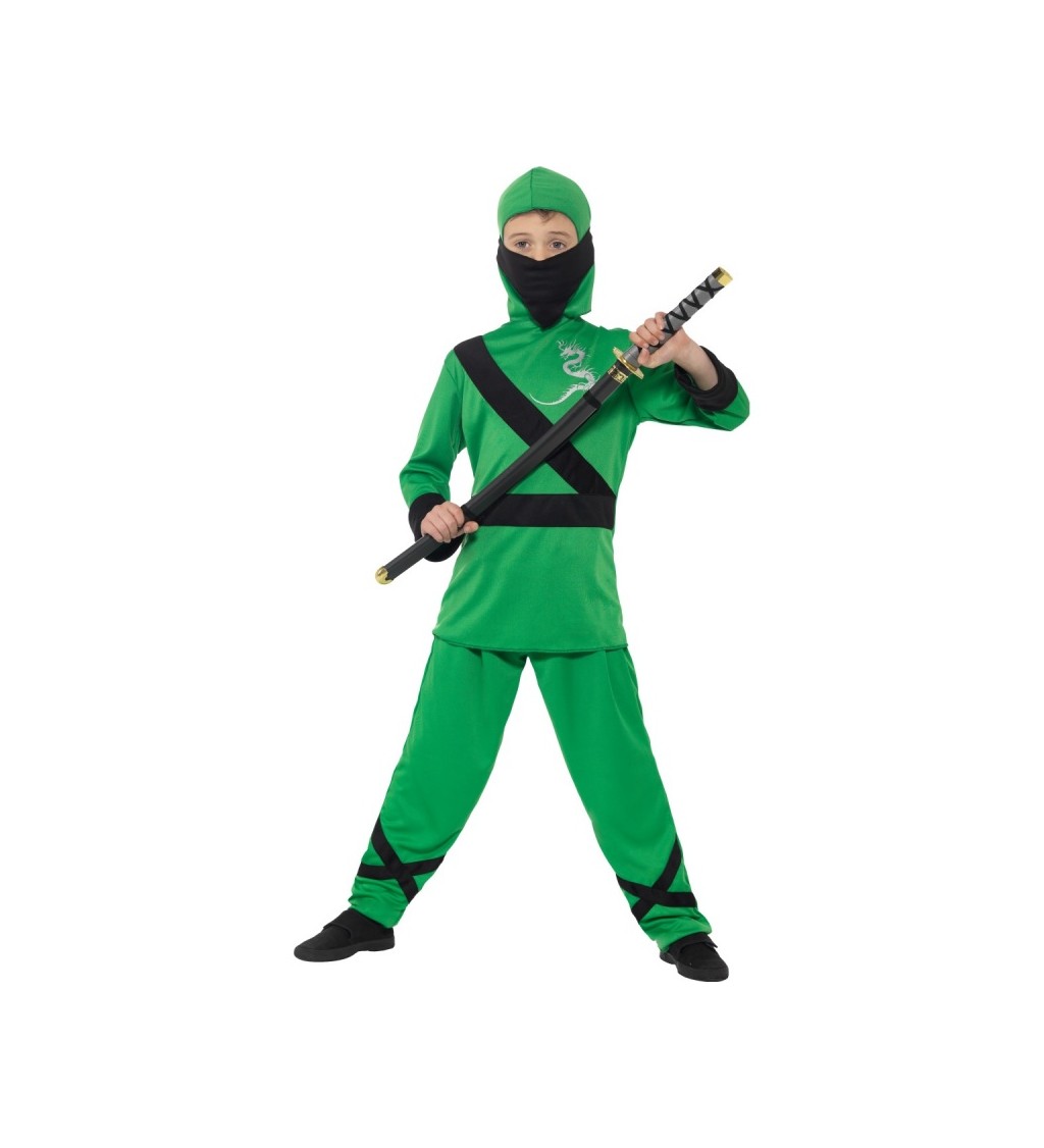 Dětský kostým Ninja - zelený