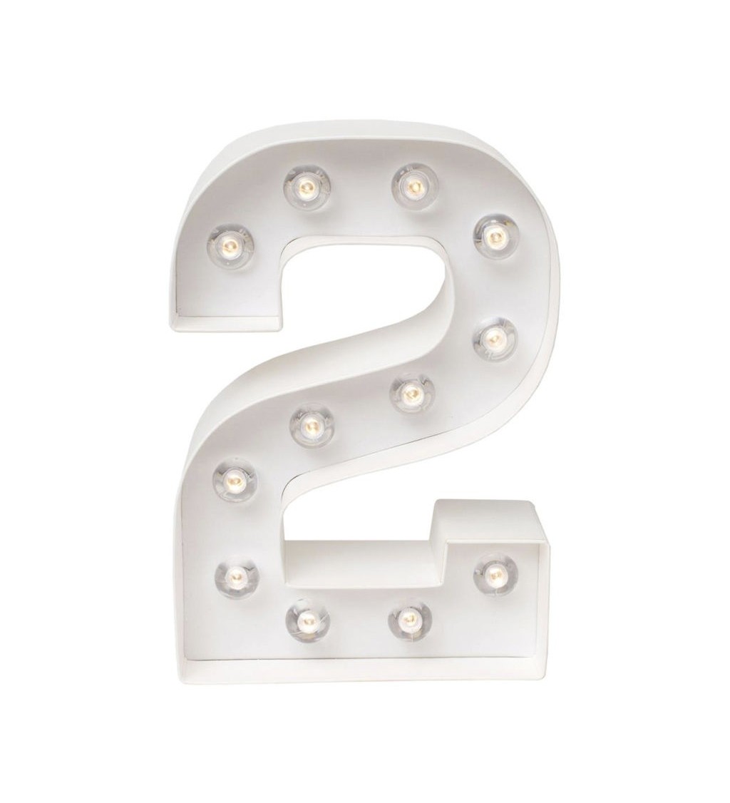Svítící LED číslice " 2 "