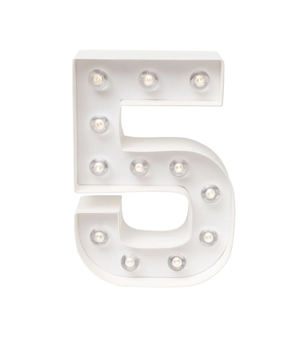 Svítící LED číslice " 5 "