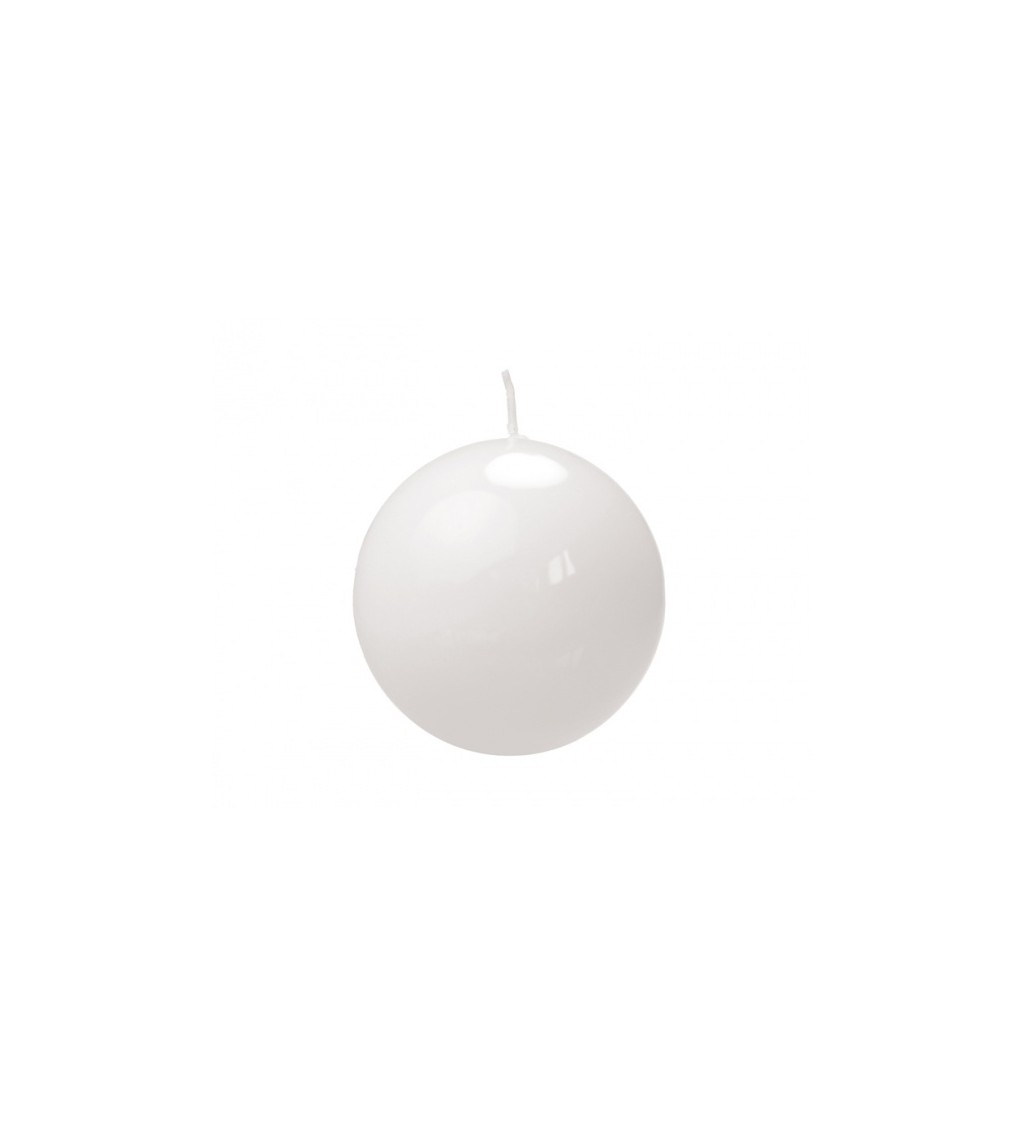 Kulatá svíčka - bílá, 6 cm