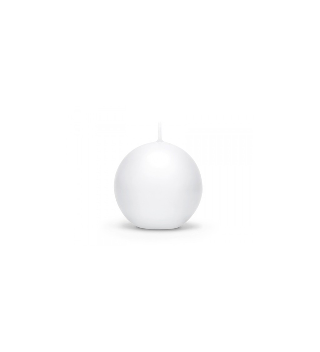 Kulatá svíčka - matná bílá, 4,5 cm (20 ks)