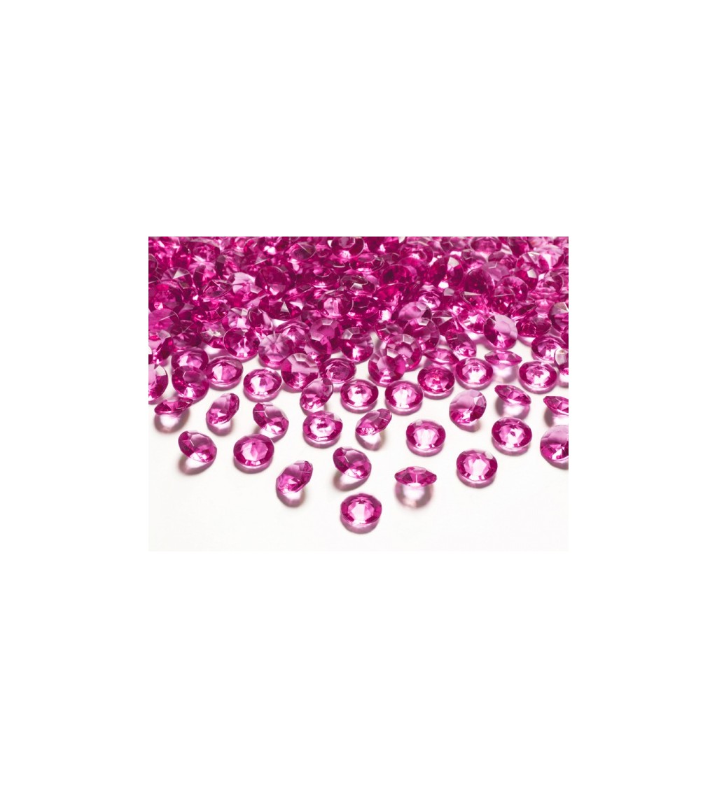 Diamantové konfety - tmavě růžová
