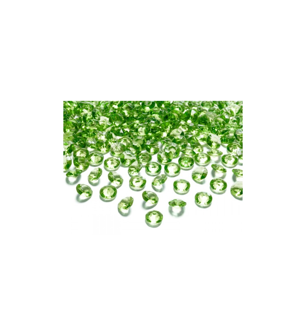 Diamantové konfety - světle zelená